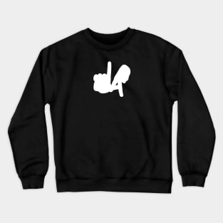 Medium LA Hands Silhouette, White Crewneck Sweatshirt